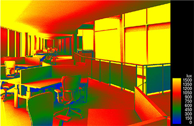 Simulation for airflow analysis and illuminance distribution