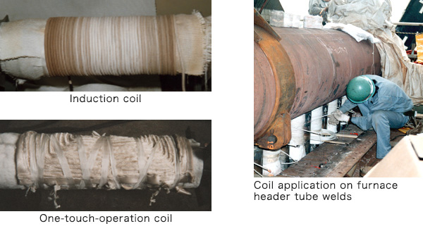 Induction coil One-touch-operation coil Coil application on furnace header tube welds