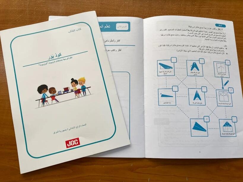 Teaching materials in Arabic tailored to project needs were developed under the supervision of Professor Yasumasa Oomori, Joetsu University of Education. This lesson teaches about instructions, using paper airplane folding as an example.