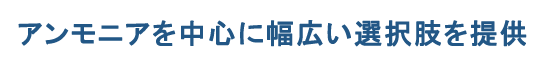 アンモニアを中心に幅広い選択肢を提供