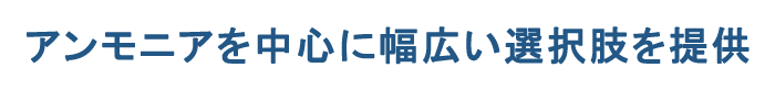 アンモニアを中心に幅広い選択肢を提供