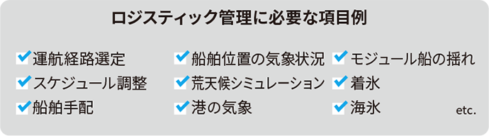 ロジスティック管理に必要な項目例